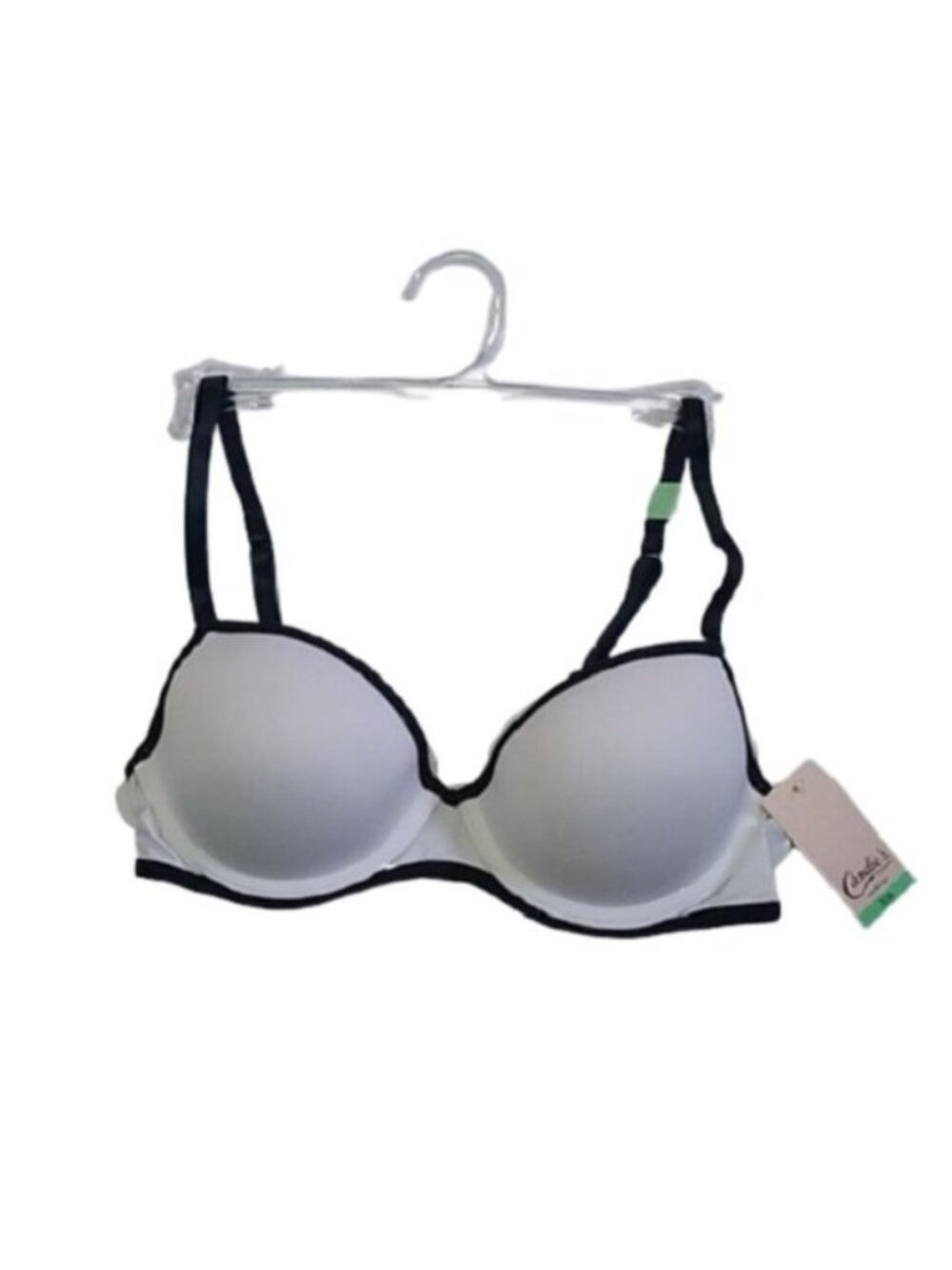 Candie's Padded Push-Up Bra, White + Black, 34A